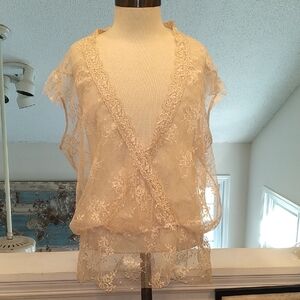 Elegant Vintage Lace Sheer Top